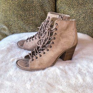 Mossimo Beige Lace Up Heeled Sandals
